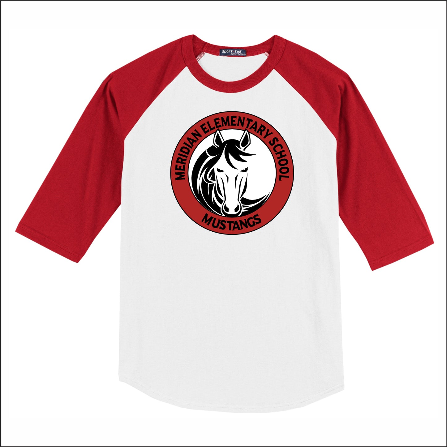 Meridian Elementary 3/4 Sleeve Baseball T-shirt - Des. A