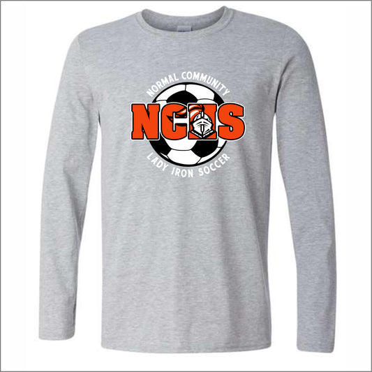 NCHS Lady Iron Soccer Softstyle Long Sleeve T-shirt