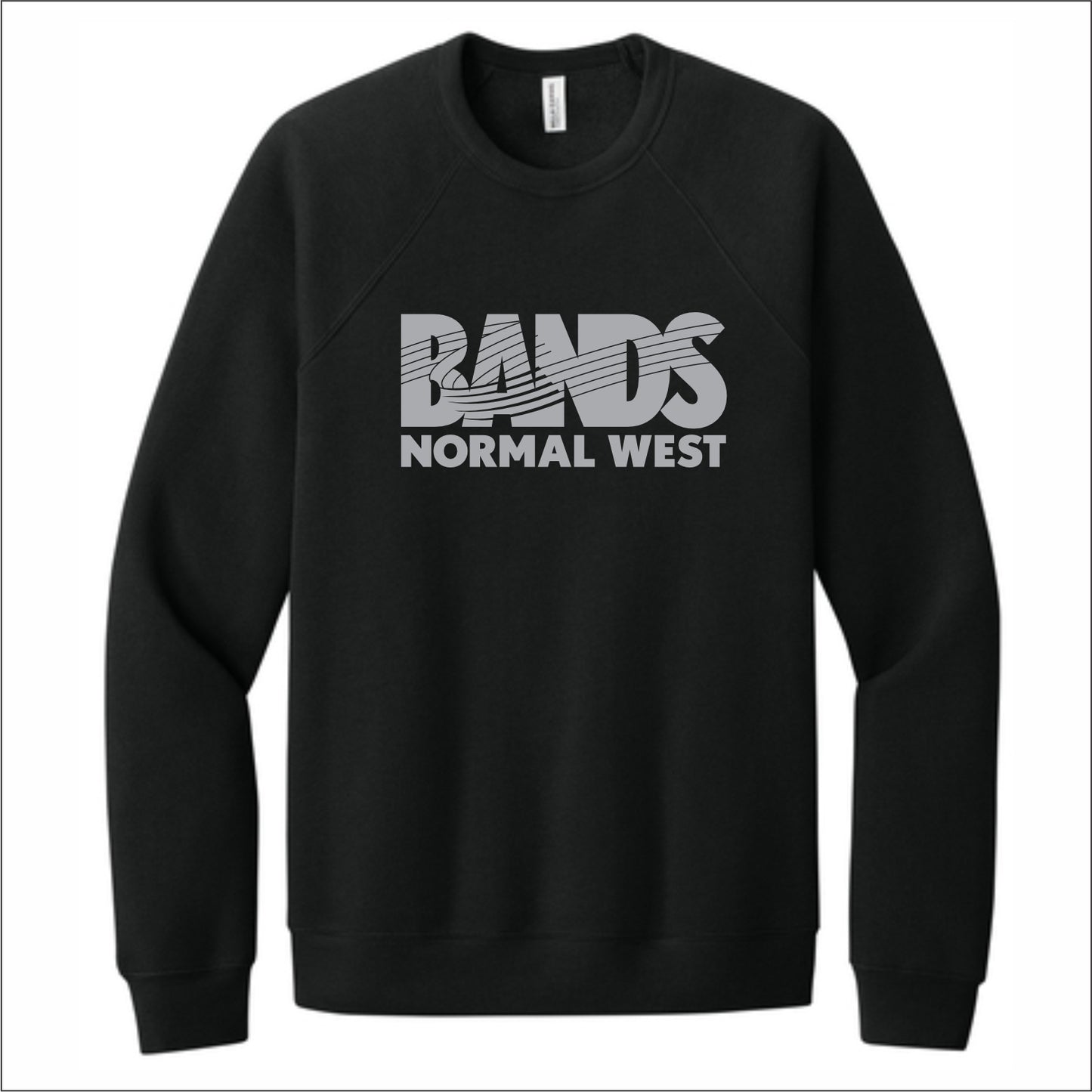 Normal West Bands Sponge Fleece Raglan Crewneck Sweatshirt - Des. A