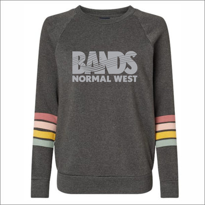 Normal West Bands Ladies Striped Sleeves Crewneck Sweatshirt
