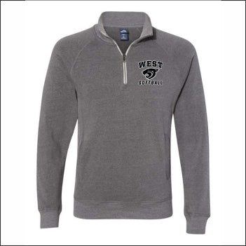 NCWHS Softball Triblend Fleece 1/4 Zip Sweatshirt