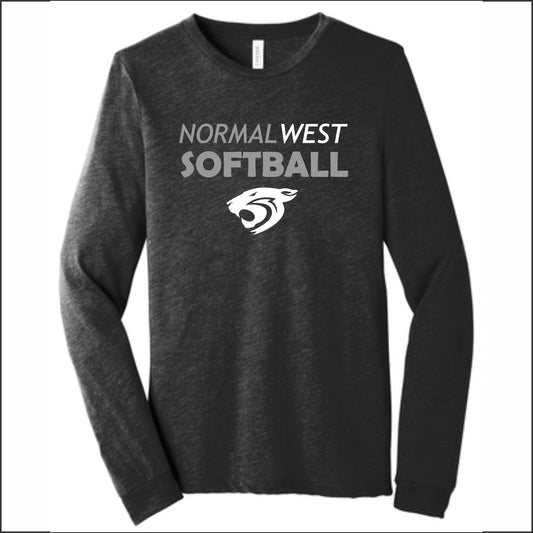 NCWHS Softball TrI-Blend Long Sleeve T-shirt - Des. B