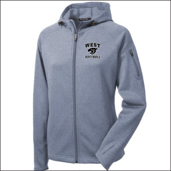NCWHS Softball Ladies Tech Fleece Full Zip Hooded Jacket