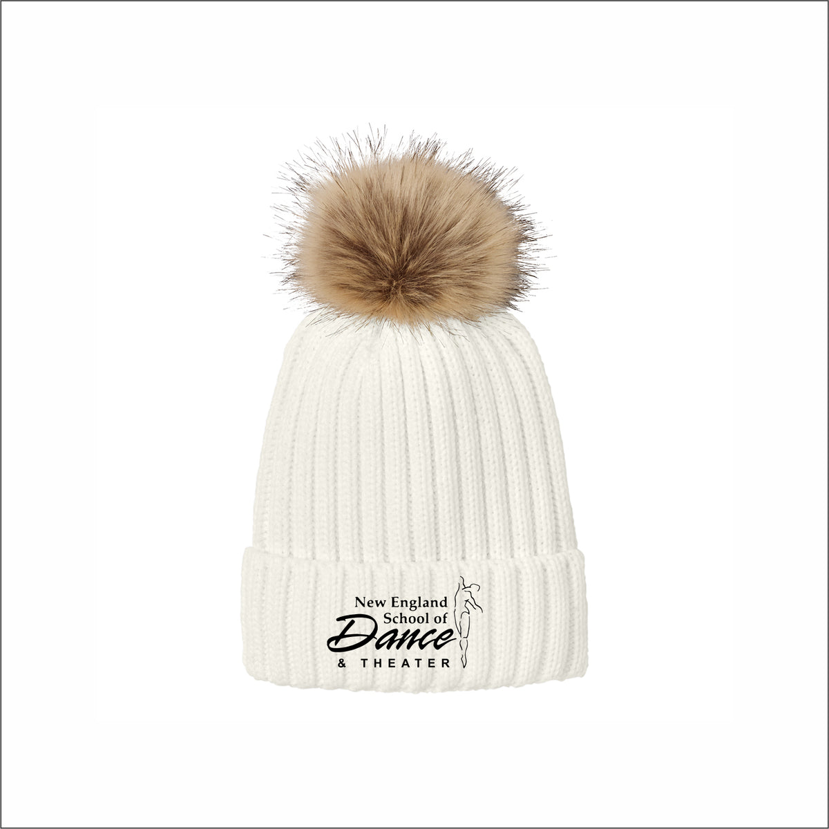 NESDT Faux Fur Pom Beanie