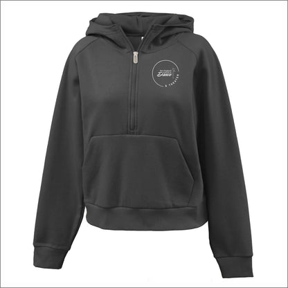 NESDT Ladies 1/2 Zip Pouch Pocket Hooded Sweatshirt