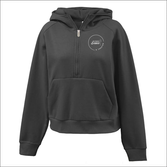 NESDT Ladies 1/2 Zip Pouch Pocket Hooded Sweatshirt