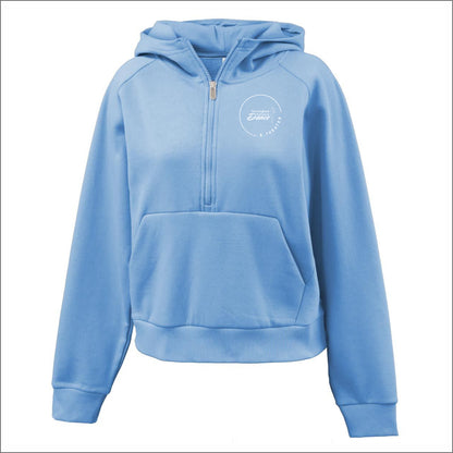 NESDT Ladies 1/2 Zip Pouch Pocket Hooded Sweatshirt