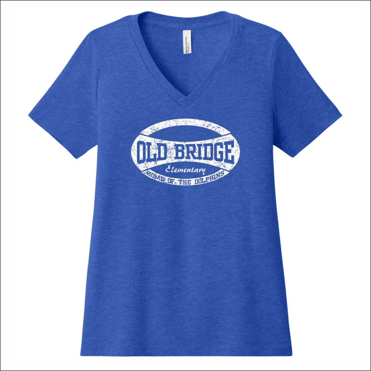 Old Bridge Spiritwear Ladies Relaxed Heather V-Neck Tee - Des. B