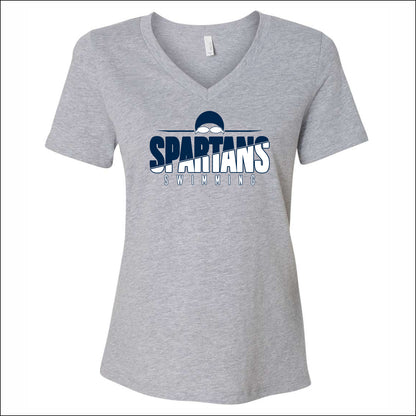 OHS Girls Swimming Ladies Relaxed Heather V-Neck Tee