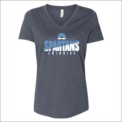 OHS Girls Swimming Ladies Relaxed Heather V-Neck Tee