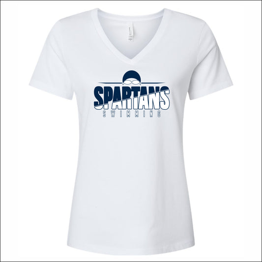 OHS Girls Swimming Ladies Relaxed Heather V-Neck Tee