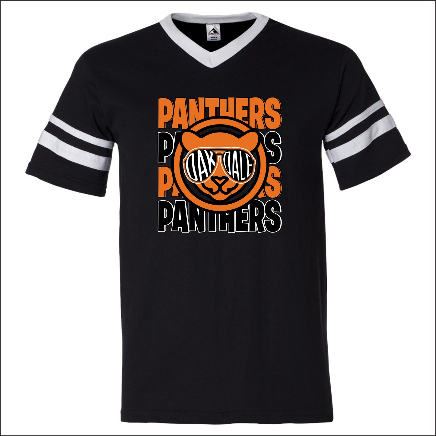 Oakdale Elementary Sleeve Stripe V-Neck Jersey