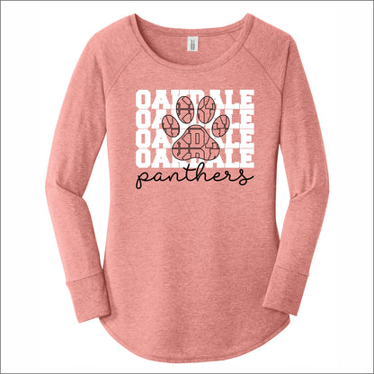 Oakdale Elementary Ladies Tri-Blend Long Sleeve Tunic Tee