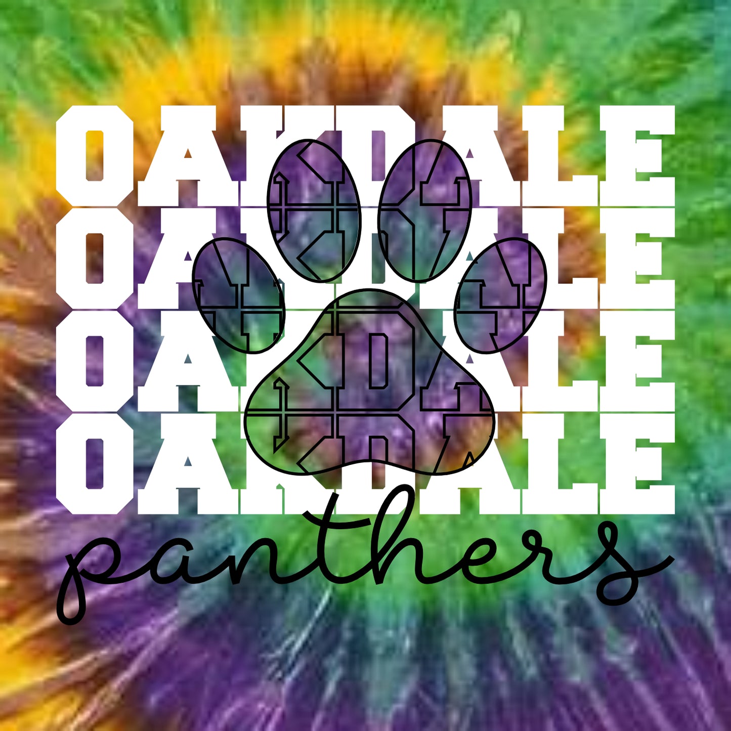 Oakdale Elementary Multicolor Tie-Dye T-shirt