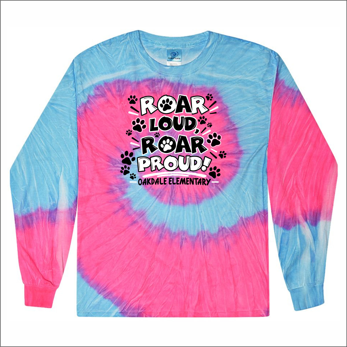 Oakdale Elementary Tie-Dye Long Sleeve T-shirt - Des. A