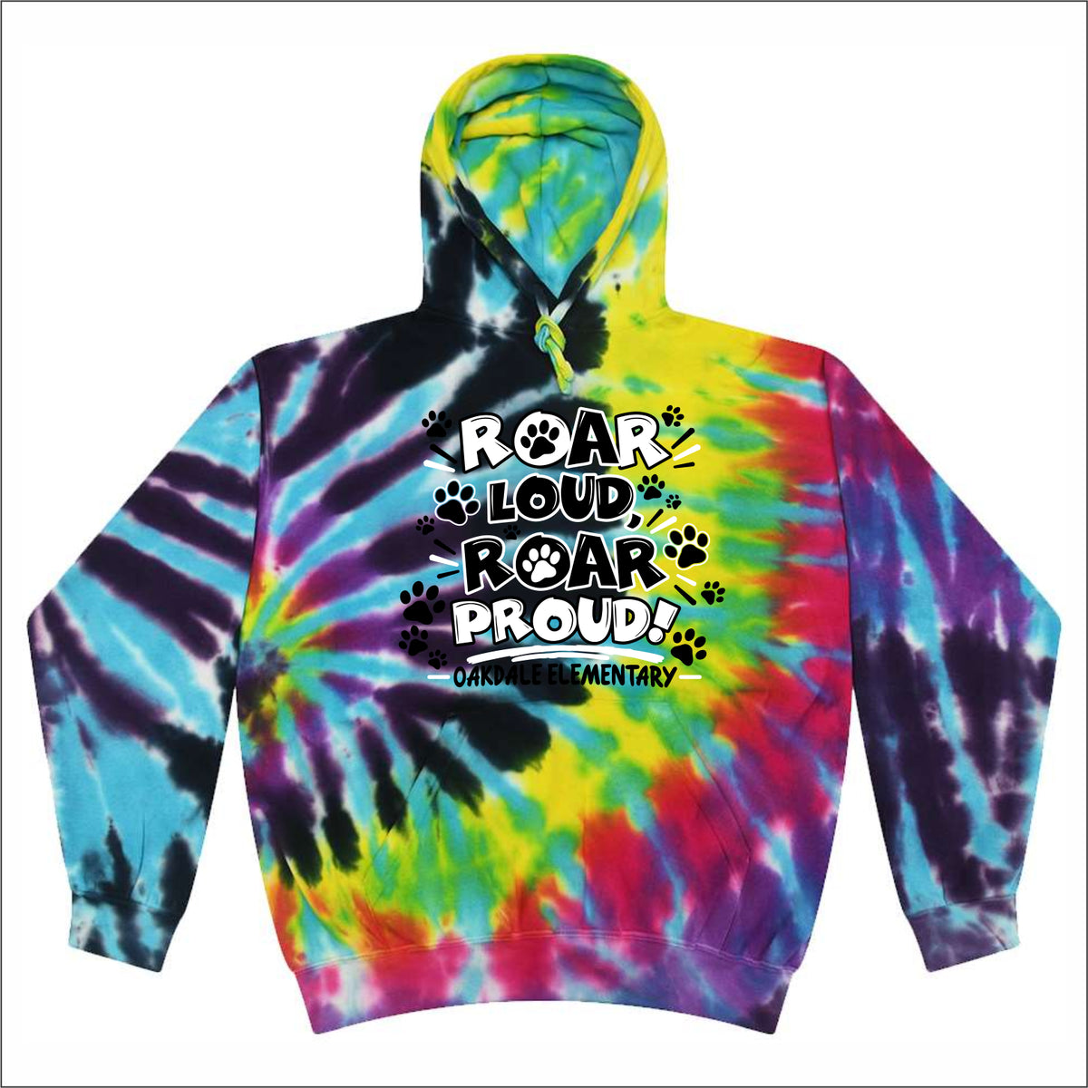 Oakdale Elementary Tie-Dye Hooded Sweatshirt - Des. A