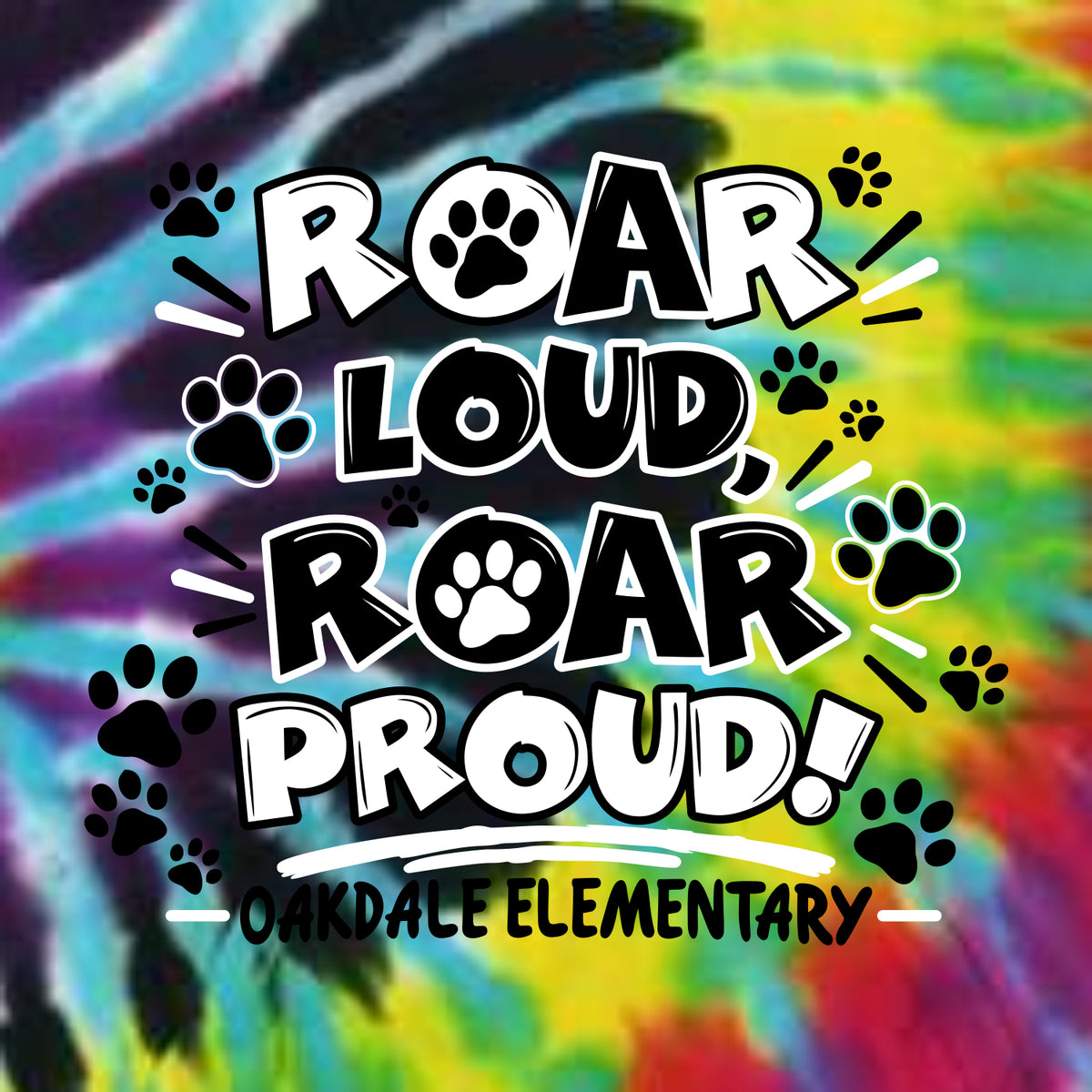 Oakdale Elementary Tie-Dye Hooded Sweatshirt - Des. A