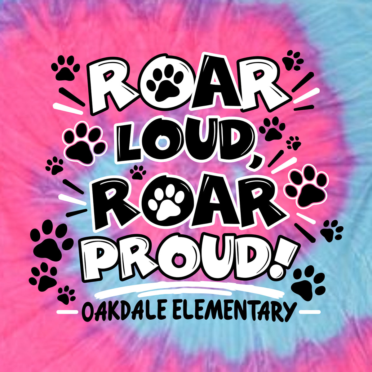 Oakdale Elementary Tie-Dye Long Sleeve T-shirt - Des. A