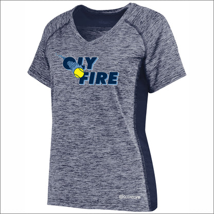 Oly Fire Spiritwear Ladies Electrify Performance V-Neck T