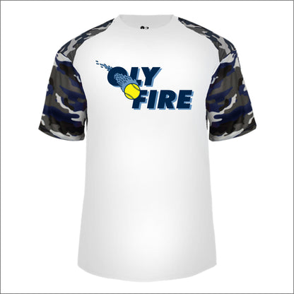 Oly Fire Spiritwear Camo Sleeve Performance T-shirt