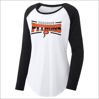 Parkside Jr High Ladies Tri-Blend Long Sleeve Raglan - Des. B