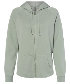 ALL Ladies Wave Wash Full-Zip Hooded Sweatshirt