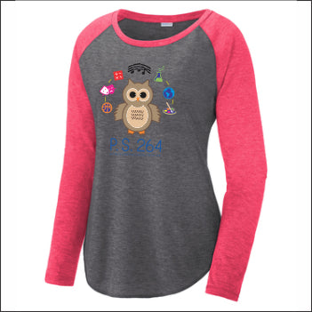 PS264 Ladies Tri-Blend Long Sleeve Raglan Tee