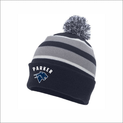 Parker Middle Knit Fold Over Pom-Pom Beanie