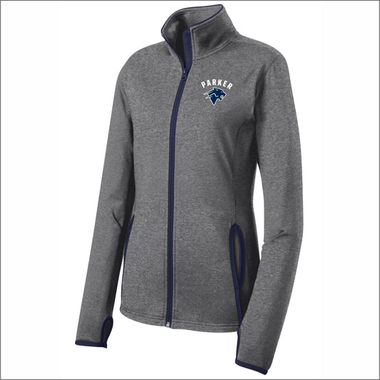 Parker Middle Ladies Stretch Full-Zip Contrast Performance