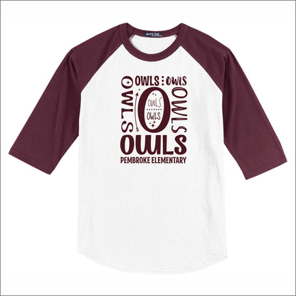 Pembroke Elem KY 3/4 Sleeve Baseball T-shirt - Des. A