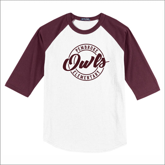 Pembroke Elem KY 3/4 Sleeve Baseball T-shirt - Des. B