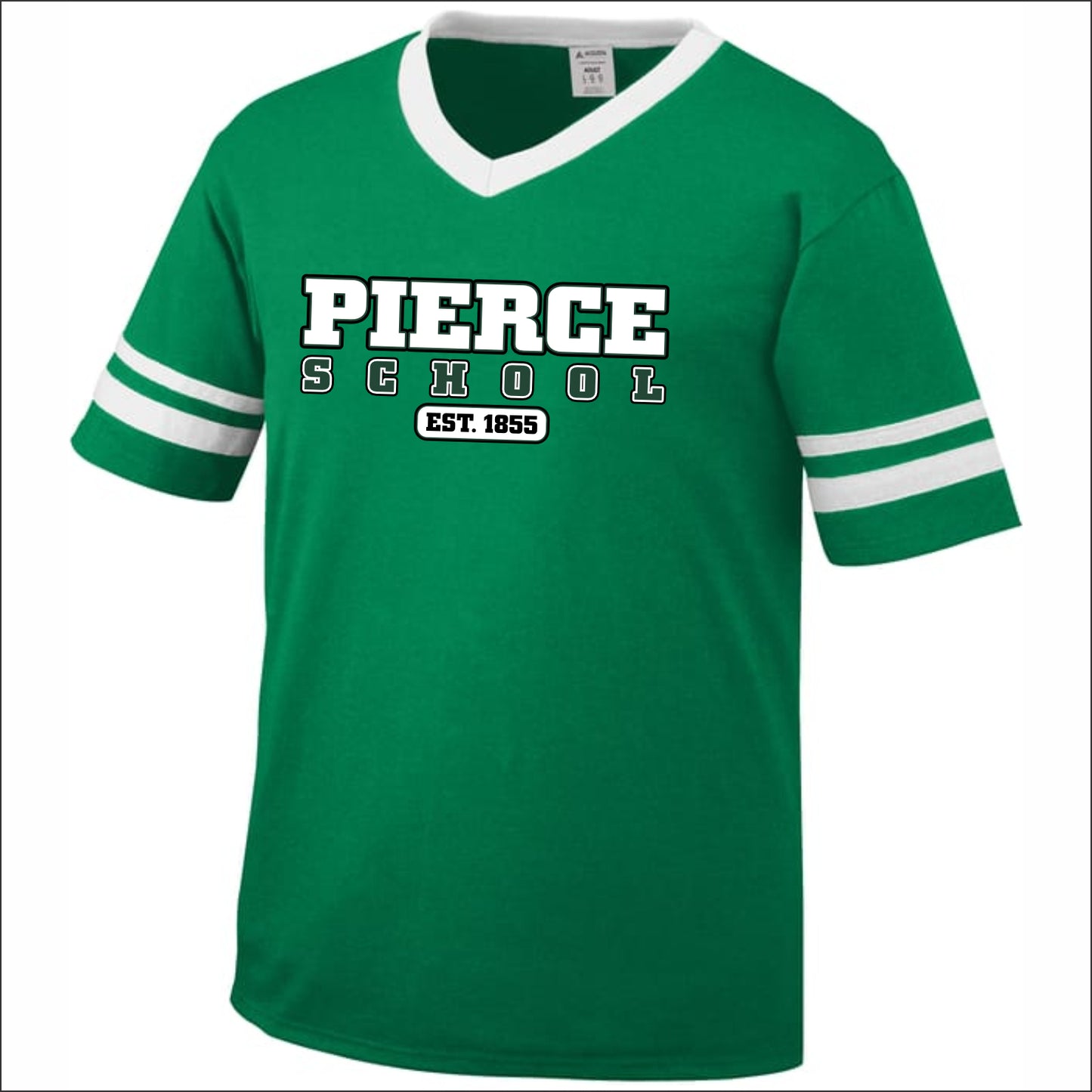 Pierce School Sleeve Stripe V-Neck Jersey