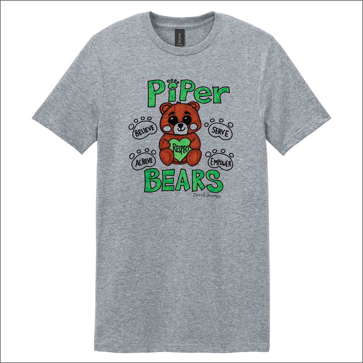 Piper Elementary Gildan Softstyle Short Sleeve T-shirt - Des. C