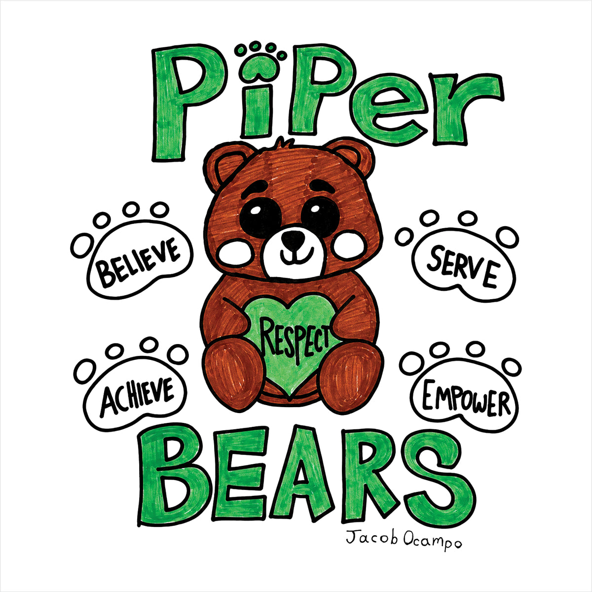 Piper Elementary Gildan Softstyle Short Sleeve T-shirt - Des. C
