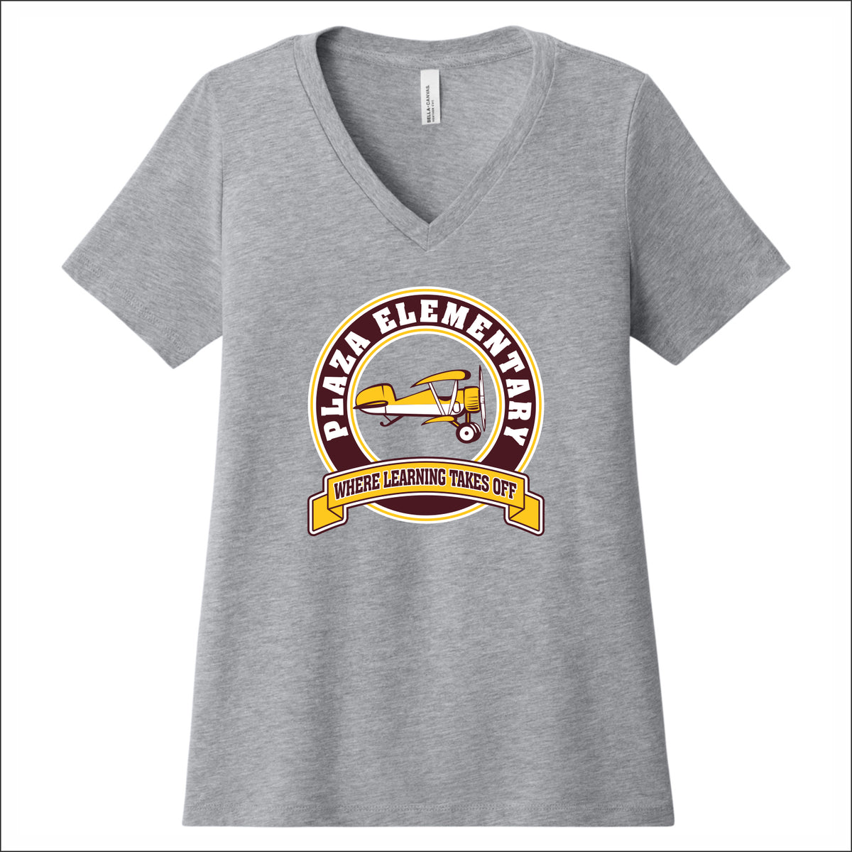 Plaza Elem Ladies Relaxed Heather V-Neck Tee