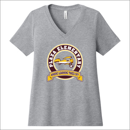 Plaza Elem Ladies Relaxed Heather V-Neck Tee