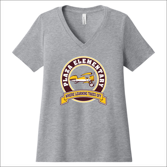 Plaza Elem Ladies Relaxed Heather V-Neck Tee