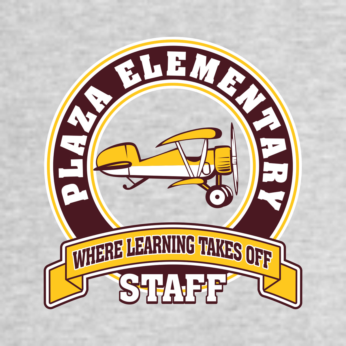 Plaza Elem Staff Ladies Relaxed Heather V-Neck Tee