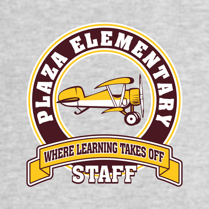 Plaza Elem Staff Ladies Relaxed Heather V-Neck Tee