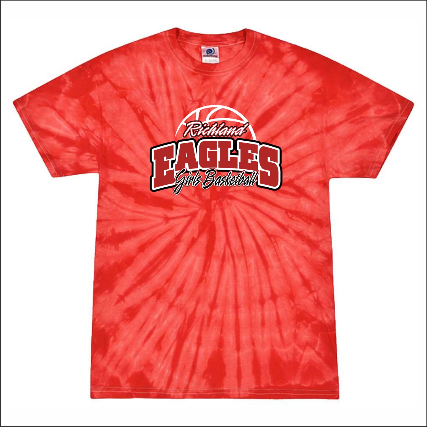 Richland Girls Basketball Spider Tie-Dye T-shirt