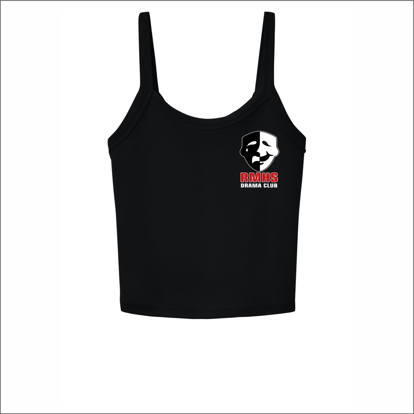 RMHS Drama Ladies Micro Rib Spaghetti Strap Crop Tank