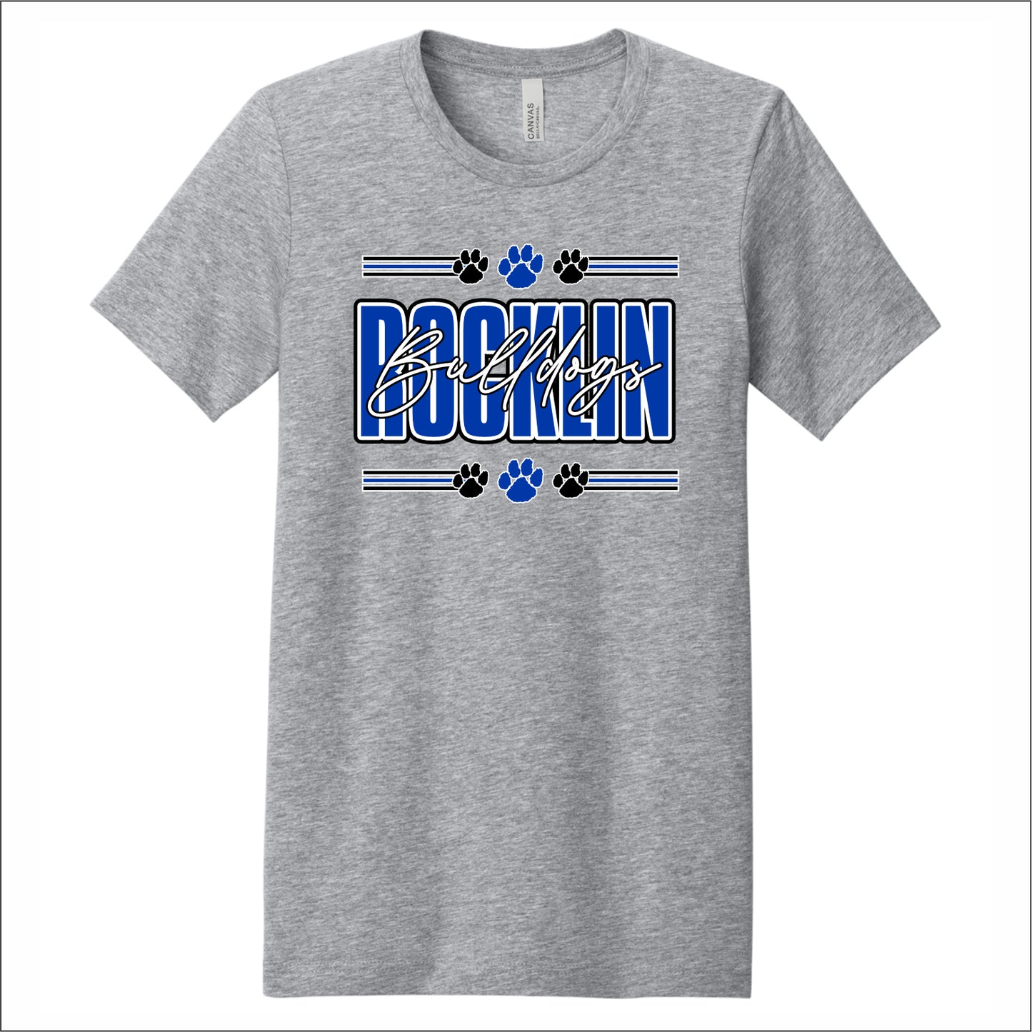 Rocklin Elem Heathered Soft Jersey Short Sleeve T-shirt - Design A