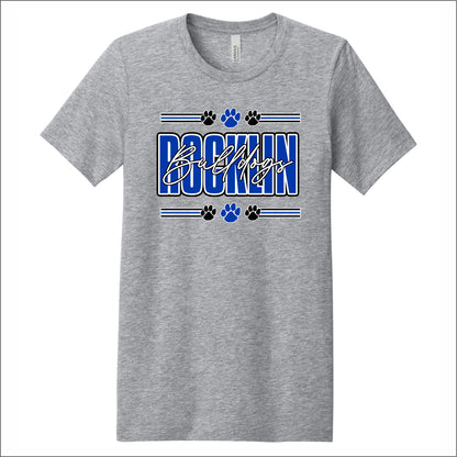 Rocklin Elem Heathered Soft Jersey Short Sleeve T-shirt - Design A
