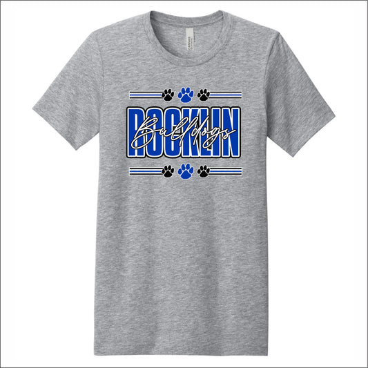 Rocklin Elem Heathered Soft Jersey Short Sleeve T-shirt - Design A