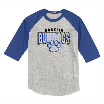 Rocklin Elem 3/4 Sleeve Baseball T-shirt
