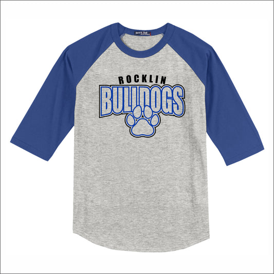 Rocklin Elem 3/4 Sleeve Baseball T-shirt