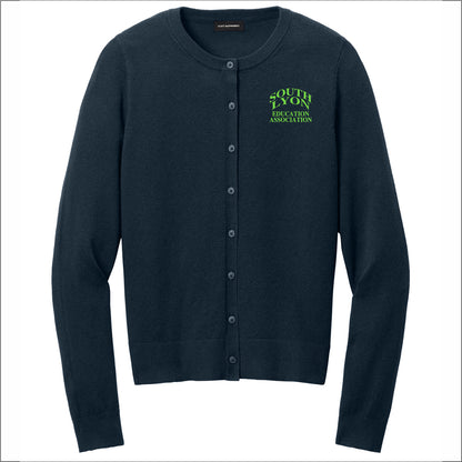 SLEA Ladies Easy Care Crewneck Cardigan Sweater