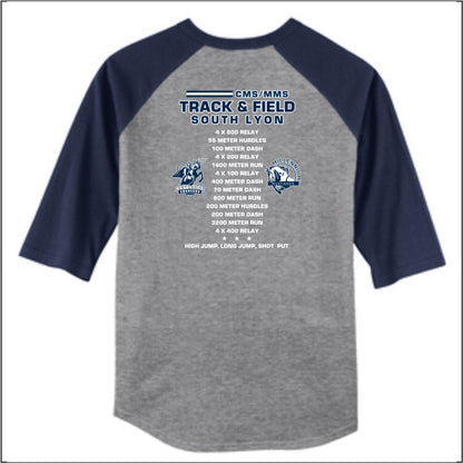 Millennium MS Track 3/4 Sleeve Baseball T-shirt