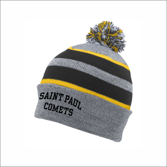 St. Paul Lutheran Knit Fold Over Pom-Pom Beanie