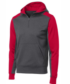 ALL Performance Sport-Tek Colorblock 1/4 Zip Hooded Sweatshirt